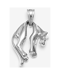Silver Captured Cougar Pendant