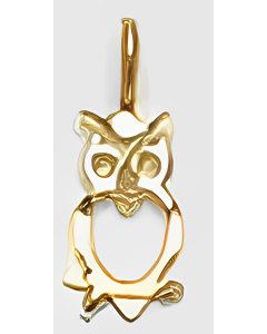 10K Yellow Gold Baby Owl Pendant