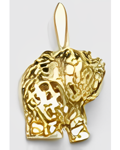 10K Yellow Gold 3D Elephant Pendant