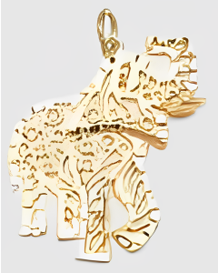 10K Yellow Gold Big Elephant Pendant