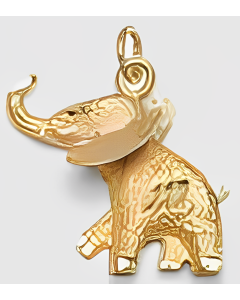 10K Yellow Gold Elephant Pendant