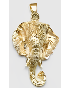 10K Yellow Gold Elephant's Head Pendant