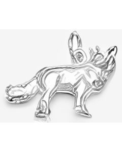 Silver 3D Wolf Charm