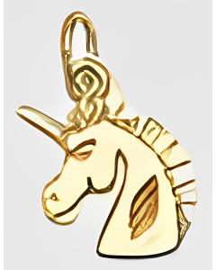 10K Yellow Gold Unicorn's Head Charm