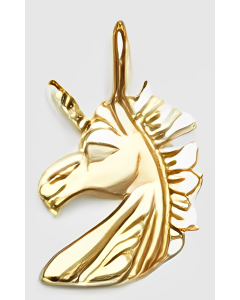 10K Yellow Gold Unicorn's Head Pendant