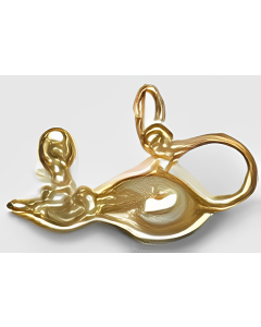10K Yellow Gold 3D Mouse Charm