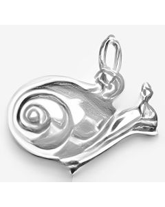 Silver 3D Snail Charm