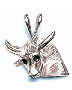 Silver Longhorn Steer Bull's Head Pendant