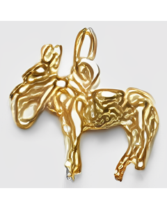 10K Yellow Gold 3D Donkey Charm
