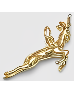 10K Yellow Gold 3D Antelope Pendant