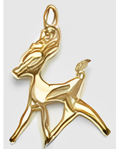 10K Yellow Gold Tiny 3D Fawn Charm