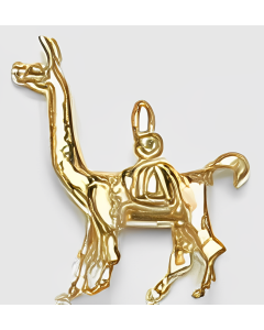 10K Yellow Gold 3D Llama Pendant