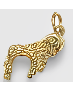 10K Yellow Gold 3D Lamb Charm