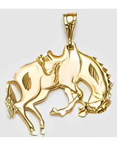 10K Yellow Gold Horse Bowing Head Pendant