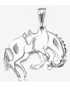 Silver Horse Bowing Head Pendant