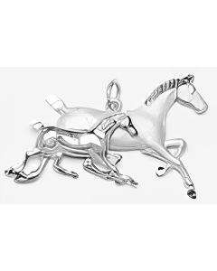 Silver 3D Horse & Colt Pendant