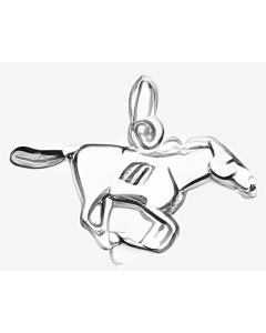 Silver Galloping Horse Charm
