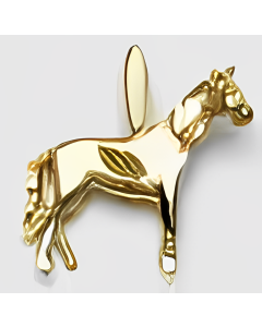 10K Yellow Gold 3D Horse Pendant