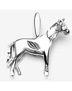 10K White 3D Horse Pendant