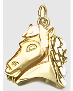 10K Yellow Gold Horse's Face Pendant