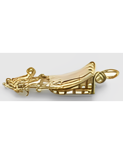 10K Yellow Gold 3D Dogsled Charm