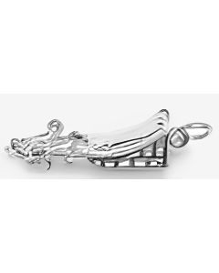 Silver 3D Dogsled Charm