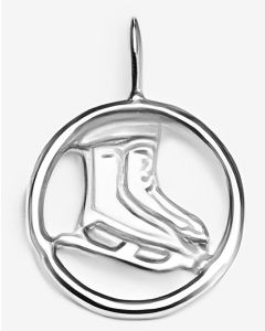Silver Ice Skates in a Circle Charm