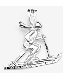 Silver Skier Pendant