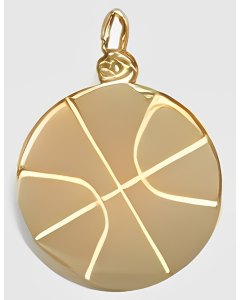 10K Yellow Gold Basketball Pendant