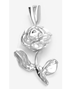 Silver Small Rose with Stone Pendant