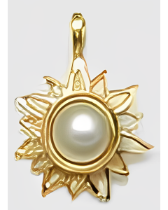 10K Yellow Gold Sun Pearl Pendant