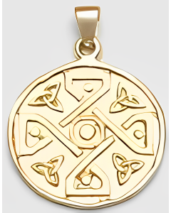 10K Yellow Gold 4 Trinity in Circle Pendant