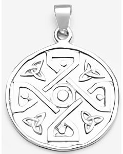 Silver 4 Trinity in Circle Pendant