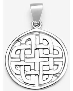 Silver Round Large Celtic Knot Pendant