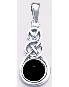 Silver Onyx Celtic Pendant