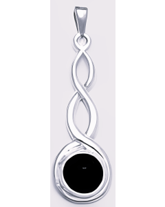 Silver Onyx Celtic Pendant