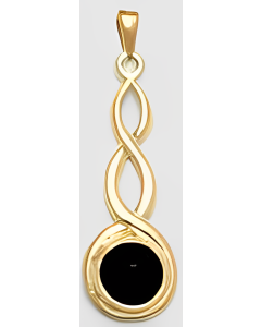 10K Yellow Gold Onyx Celtic Pendant