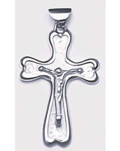 10K White Gold Crucifix Pendant