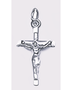 10K White Gold Crucifix Pendant