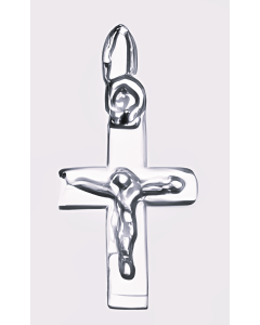 10K White Gold Mini Crucifix Charm