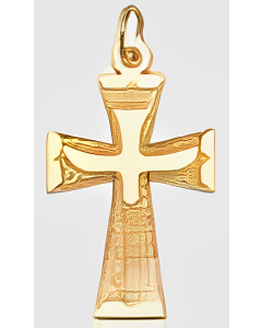 10K Yellow Gold Cross With Dove Charm