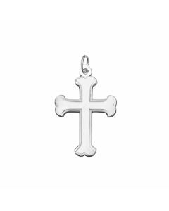 Silver Plain Bottony Cross Charm