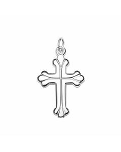 Silver Vines Covered Bottony Cross Charm