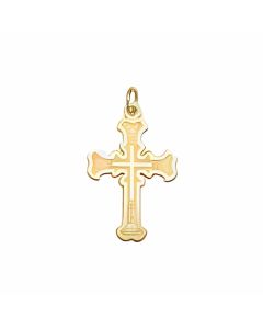 10K Yellow Gold Double Cross Bottony Cross Charm