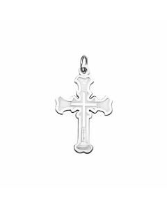 Silver Double Cross Bottony Cross Charm