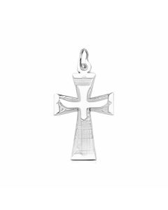 Silver Flying Dove on Cross Charm