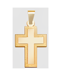 10K Yellow Gold Double Cross Pendant