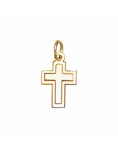 10K Yellow Gold Double Cross Charm