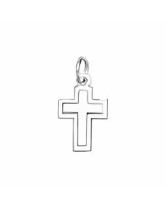 Silver Double Cross Charm