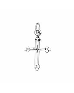 Silver Tiny Bottony Cross Charm